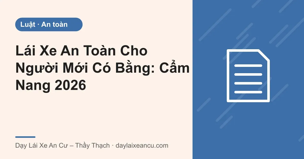 Lái Xe An Toàn Cho Người Mới Có Bằng: Cẩm Nang 2026