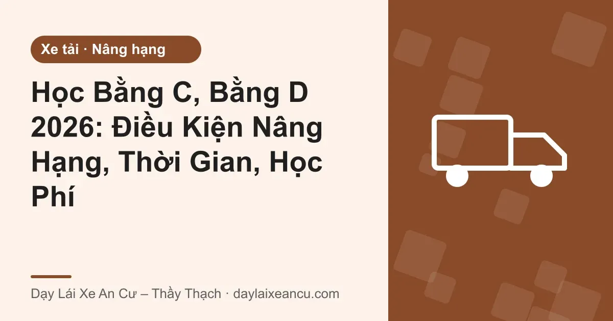 Ảnh bìa: Học Bằng C, Bằng D 2026: Điều Kiện Nâng Hạng, Thời Gian, Học Phí