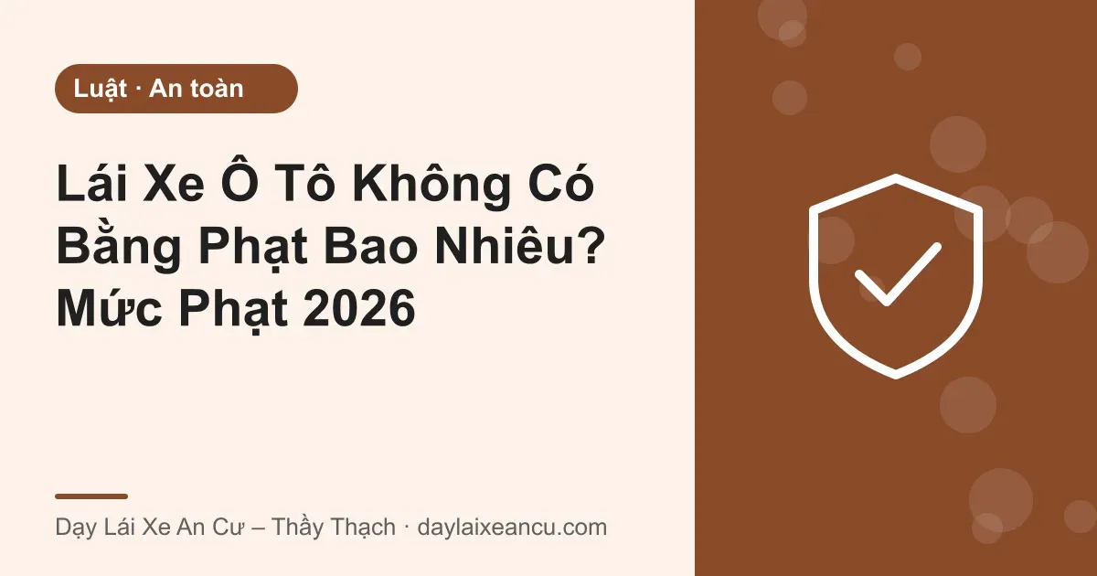 Ảnh bìa: Lái Xe Ô Tô Không Có Bằng Phạt Bao Nhiêu? Mức Phạt 2026