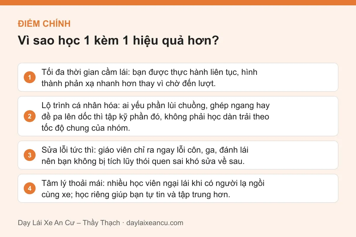 Điểm chính: Vì sao học 1 kèm 1 hiệu quả hơn?