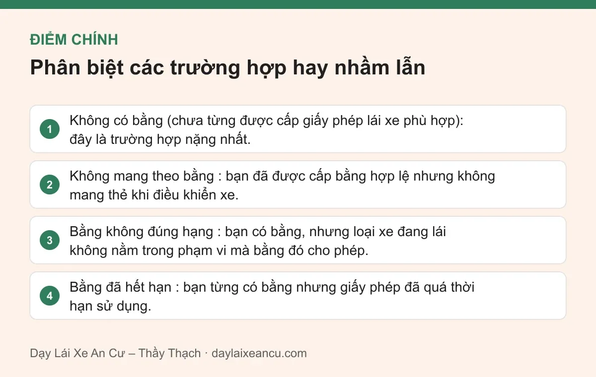 Điểm chính: Phân biệt các trường hợp hay nhầm lẫn